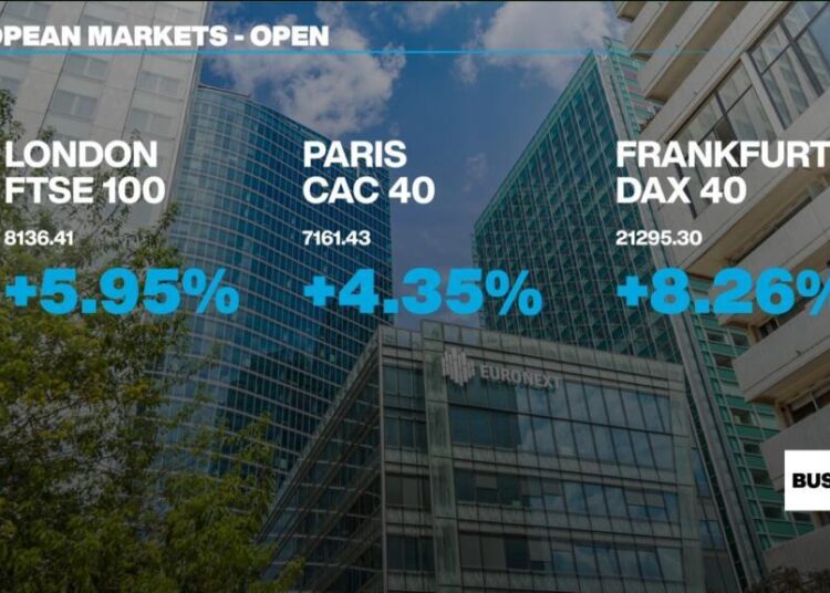 Markets in Europe and Asia rebound on back of Trump's 90-day tariff pause