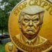 Investors descend on Trump’s golf club for $148m meme coin dinner amid protests | US News