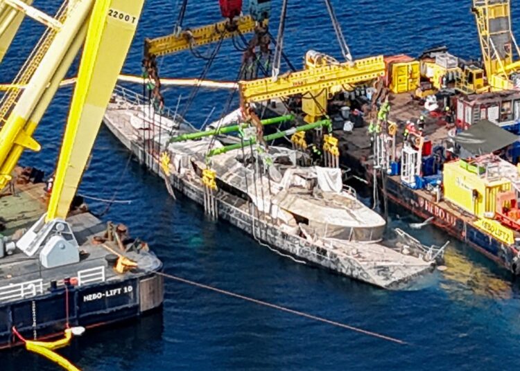 Bayesian: Sunken British superyacht emerges from seabed | World News