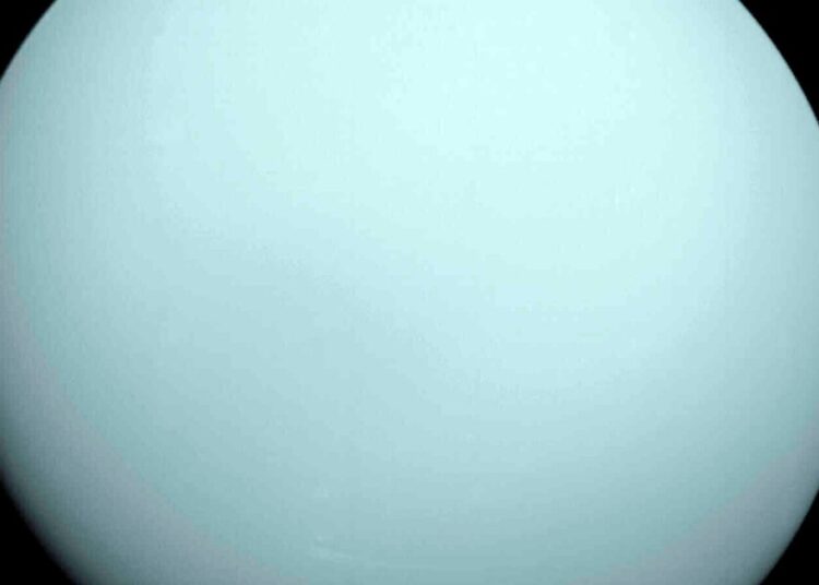 Uranus Caught Flashing A New Moon