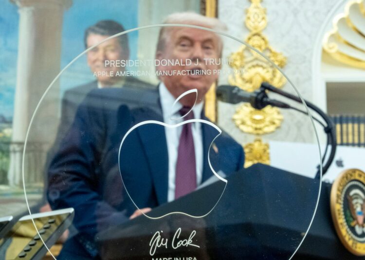 Trump announces yet more tariffs and praises ‘significant step’ from Apple | US News