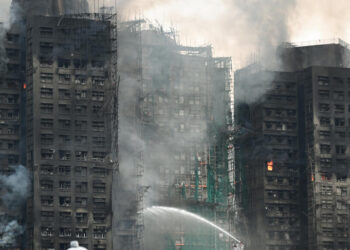 Hong Kong high-rise fire death toll rises as authorities arrest three construction workers