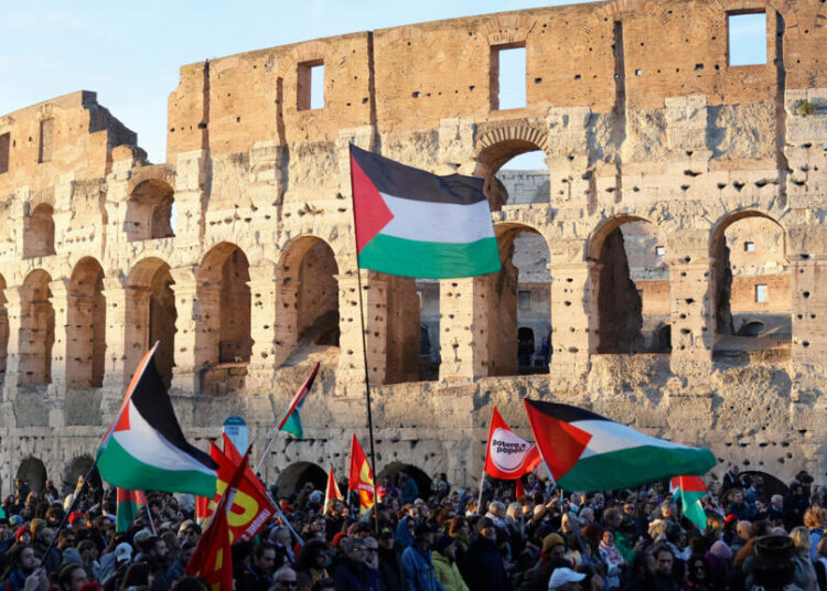Tens of thousands march across Europe in show of support for Palestinians