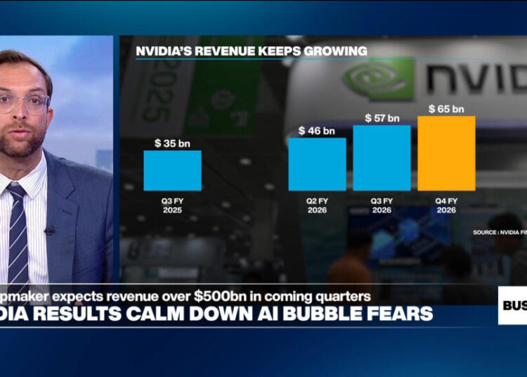 Nvidia's upbeat forecast for future demand calms 'AI bubble' fears