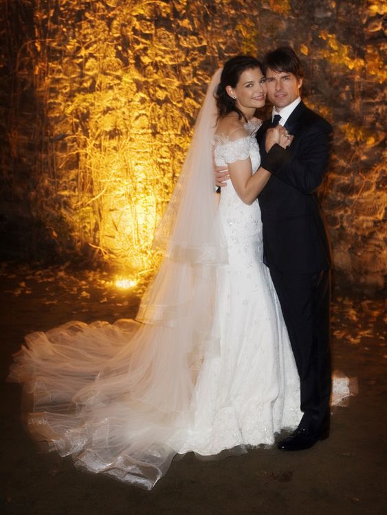 Armani designed Katie Holmes' wedding dress when she married Tom Cruise in 2006. Pic: Reuters