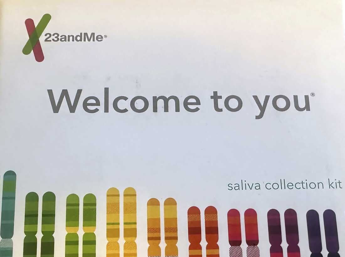 A 23andMe saliva collection kit is shown on March 25, 2025, in Oakland, Calif.