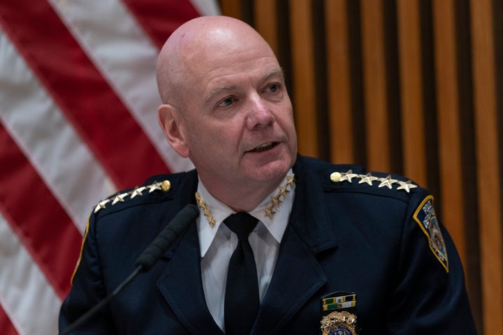 FILE: Chief of Department Terence Monahan speaks during a press briefing at One Police Plaza in New York City back in 2020. (Photo by Lev Radin/Pacific Press/LightRocket via Getty Images)
