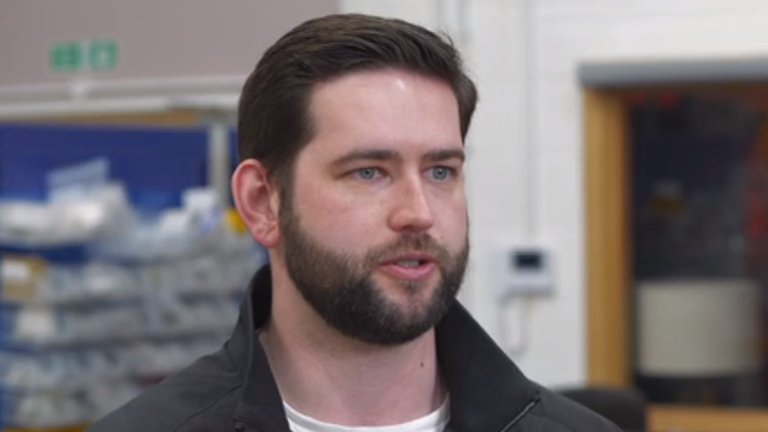 Josh Western, Space Forge co-founder
Screengrabs from Moore VT about Cardiff based Space Forge firm and its prototype satellite ForgeStar-1 which aims to make a new generation of super-efficient semiconductor chips
FTV RUSH SPACE FACTORY MOORE CARDIFF 250402
