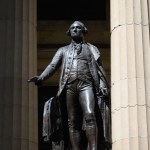 NEW YORK, NEW YORK - MAY 25: A view of the George Washington statue outside Federal Hall during the coronavirus pandemic on May 25, 2020 in New York City. Government guidelines encourage wearing a mask in public with strong social distancing in effect as all 50 states in the USA have begun a gradual process to slowly reopen after weeks of stay-at-home measures to slow the spread of COVID-19. (Photo by Noam Galai/Getty Images)
