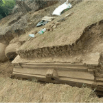 Emerging ruins in Inwa, Myanmar following a massive earthquake.