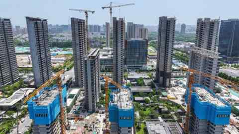 Residential buildings under construction in China