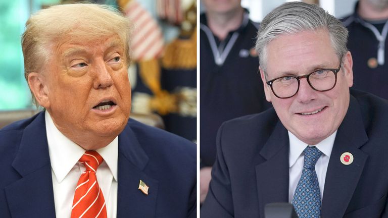 Donald Trump and Keir Starmer speak on the phone.
Pic: AP