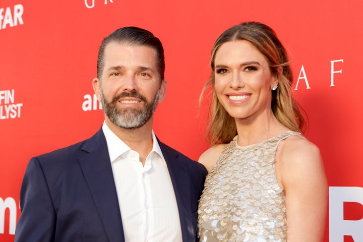 Donald Trump Jr. and Bettina Anderson attend amfAR Palm Beach Gala on March 15 in Palm Beach, Florida.