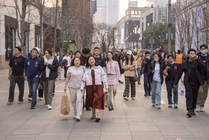 pedestrians in Shanghai