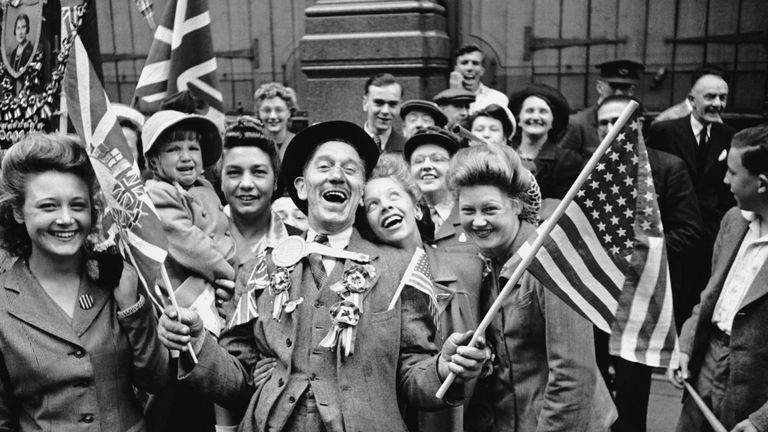 VE Day celebrations back in 1945