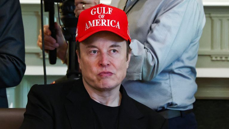 Tesla CEO Elon Musk attends a cabinet meeting held by U.S. President Donald Trump at the White House in Washington, D.C., U.S., April 30, 2025. REUTERS/Evelyn Hockstein TPX IMAGES OF THE DAY