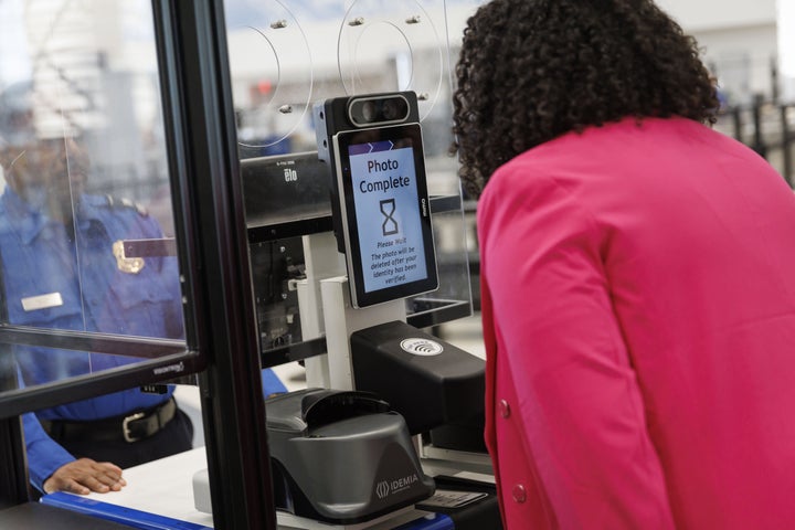 Above is TSA's Credential Authentication Technology (CAT-2) identity verification machine in action. Many travelers may not know this but you can exercise the right to opt of this tool's face scan.