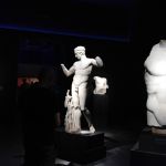 Marble statues are displayed at the new temporary exhibition «The countless aspects of Beauty» on May 27, 2018 at the National Archaeological Museum in Athens. - The exhibition, which opened for public this weekend features 340 antiquities from the collections of the National Archaeological Museum combined with digital applications and a perfume called "Aphrodite's rose", made by the Korres brand of Greek natural cosmetics inspired by the fragrances worn in antiquity. (Photo by LOUISA GOULIAMAKI / AFP) (Photo credit should read LOUISA GOULIAMAKI/AFP via Getty Images)
