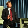 In 2001, Microsoft Chief Software Architect Bill Gates comments at Microsoft headquarters in Redmond, Wash., on the U.S. Court of Appeals decision to overturn a lower court's ruling that the software giant be broken up.