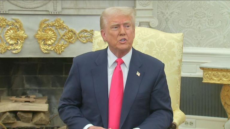 Sky’s Stephen Murphy asks Donald Trump if he plans to put tariffs on European cars.