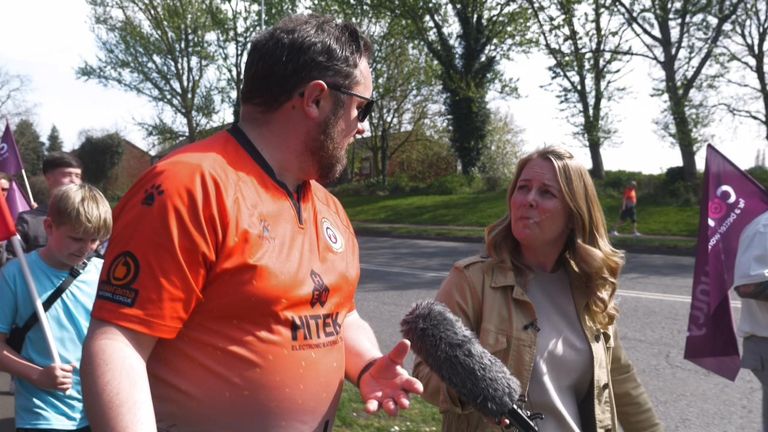 Lisa Dowd with protesters