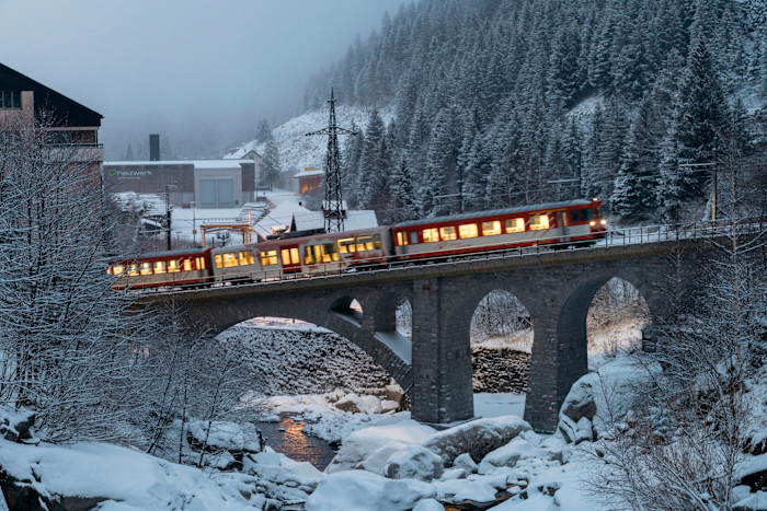 A scenic train ride up to Andermatt, Switzerland