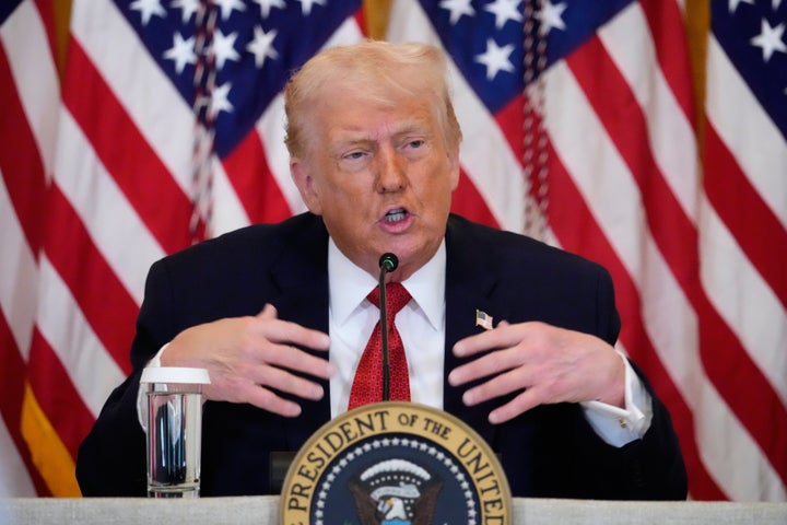 President Donald Trump speaks during an event to promote investment in rural health care in the East Room of the White House, Friday, Jan. 16, 2026, in Washington. (AP Photo/Alex Brandon)
