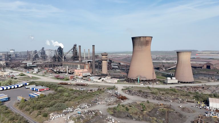 The British Steel works in Scunthorpe.
Pic: PA
