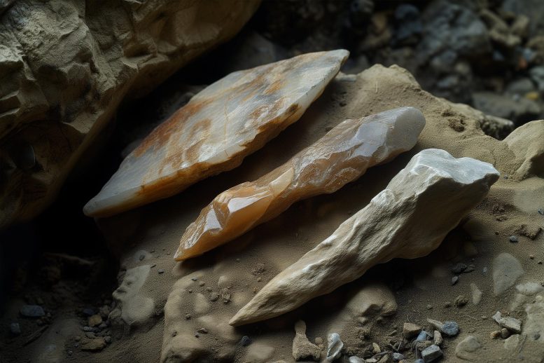 Neanderthal Stone Tools Art Concept