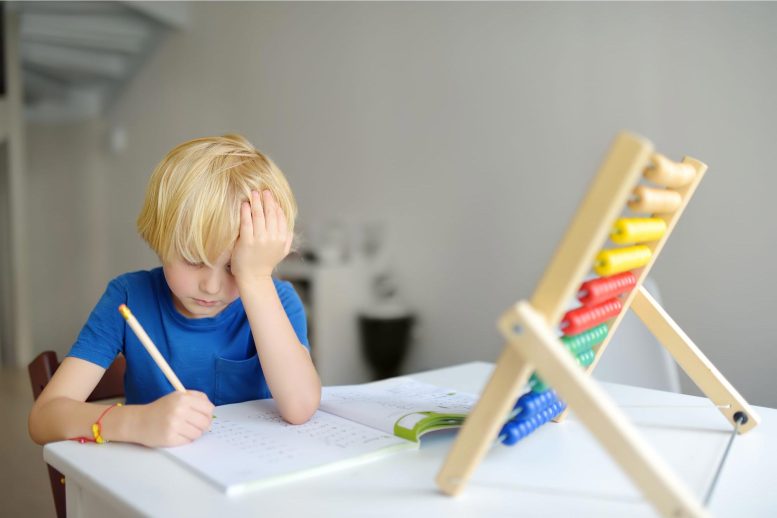 Young Boy Homework ADHD