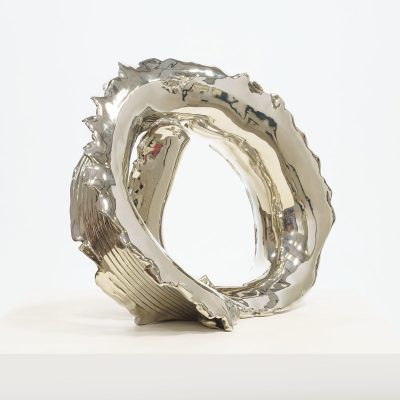 Lynda Benglis,

Heart Of The Matter, 2024,

white tombasil bronze,

30