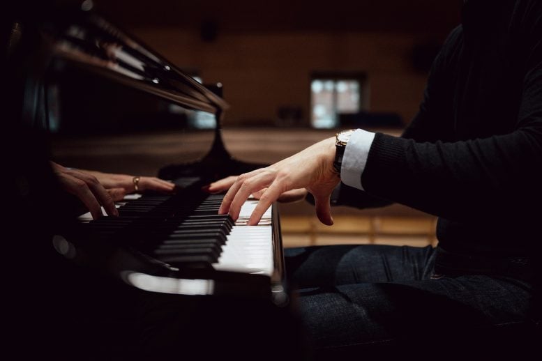 Close Up Pianist Play Piano